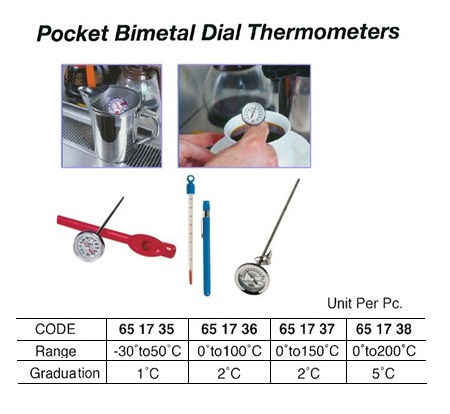 651737 POCKETBIMETALDIALTHERMOMETER,0TO150DEG.C