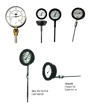6525-C STEMTYPEDIALTHERMOMETER,650DEG.C,VERTICALCONNECTIONDIALDIAM,100MMSTEM300MMx12MMPT3/4CONNECTION