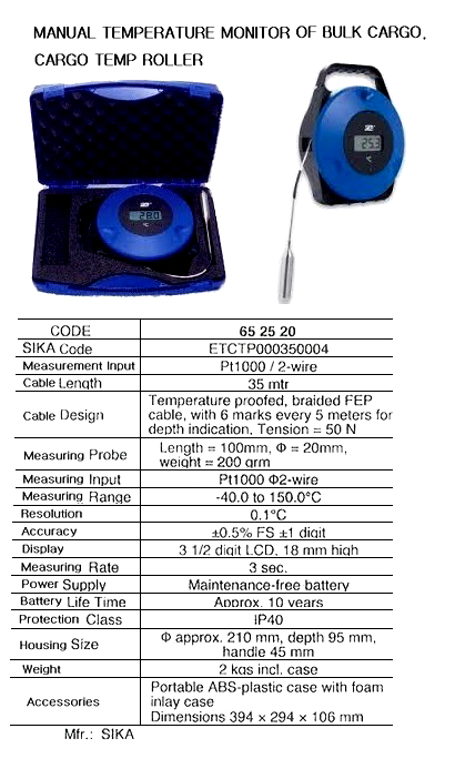 652520 MANUALTEMPERATUREMONITOROFBULKCARGO,CARGOTEMPROLLER