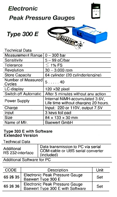 652636 ELECT.PEAKPRESSUREGAUGE,300EWITHSOFTWARE