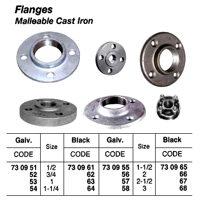 730967 FLANGE,SCREWED,MALLEABLECASTIRON,BLACK,2-1/2