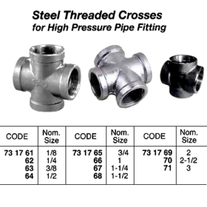 731764 STEELTHREADEDCROSS,H.P.1/2