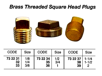 732238 BRASSTHREADEDSQUAREHEADPLUG,1-1/2