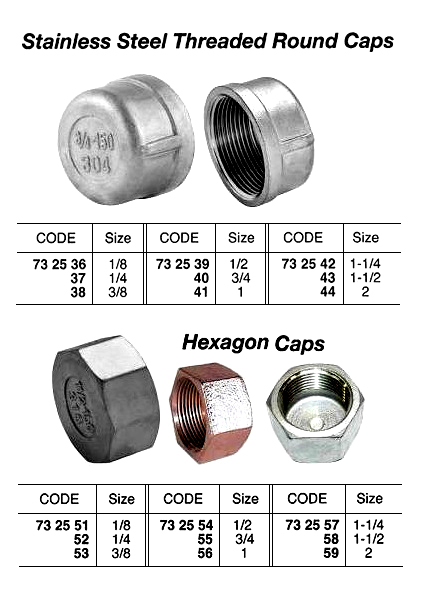 732553 ST.STEELTHREADEDHEXAGONCAP,3/8
