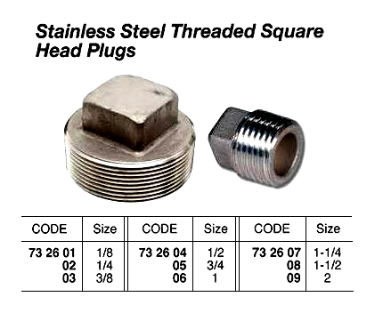 732608 ST.STEELTHREADEDSQUAREHEADPLUG,1-1/2