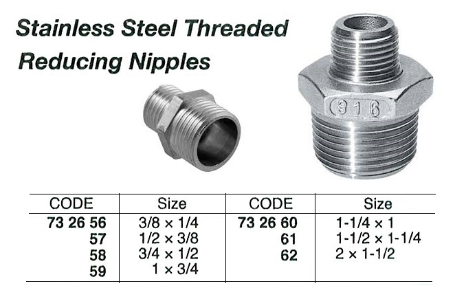 732657 ST.STEELTHREADEDREDUCINGNIPPLE,1/2x3/8
