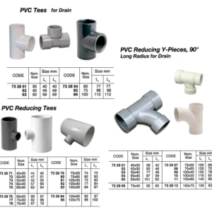 732911 PVCREDUCINGLONGRADIUSY-PIECEFORDRAIN,90DEG,SIZE100x65
