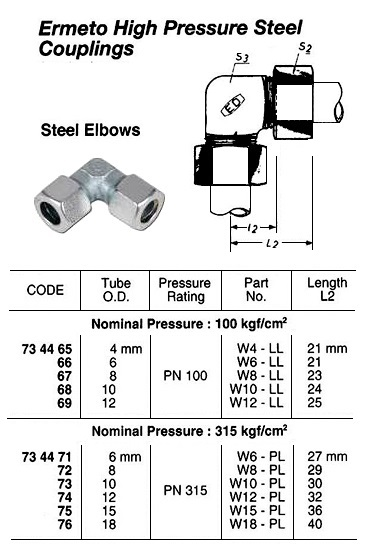 734469 HIGHPRESSURESTEELELBOW,100KG,12MM,W12-LLERMETO