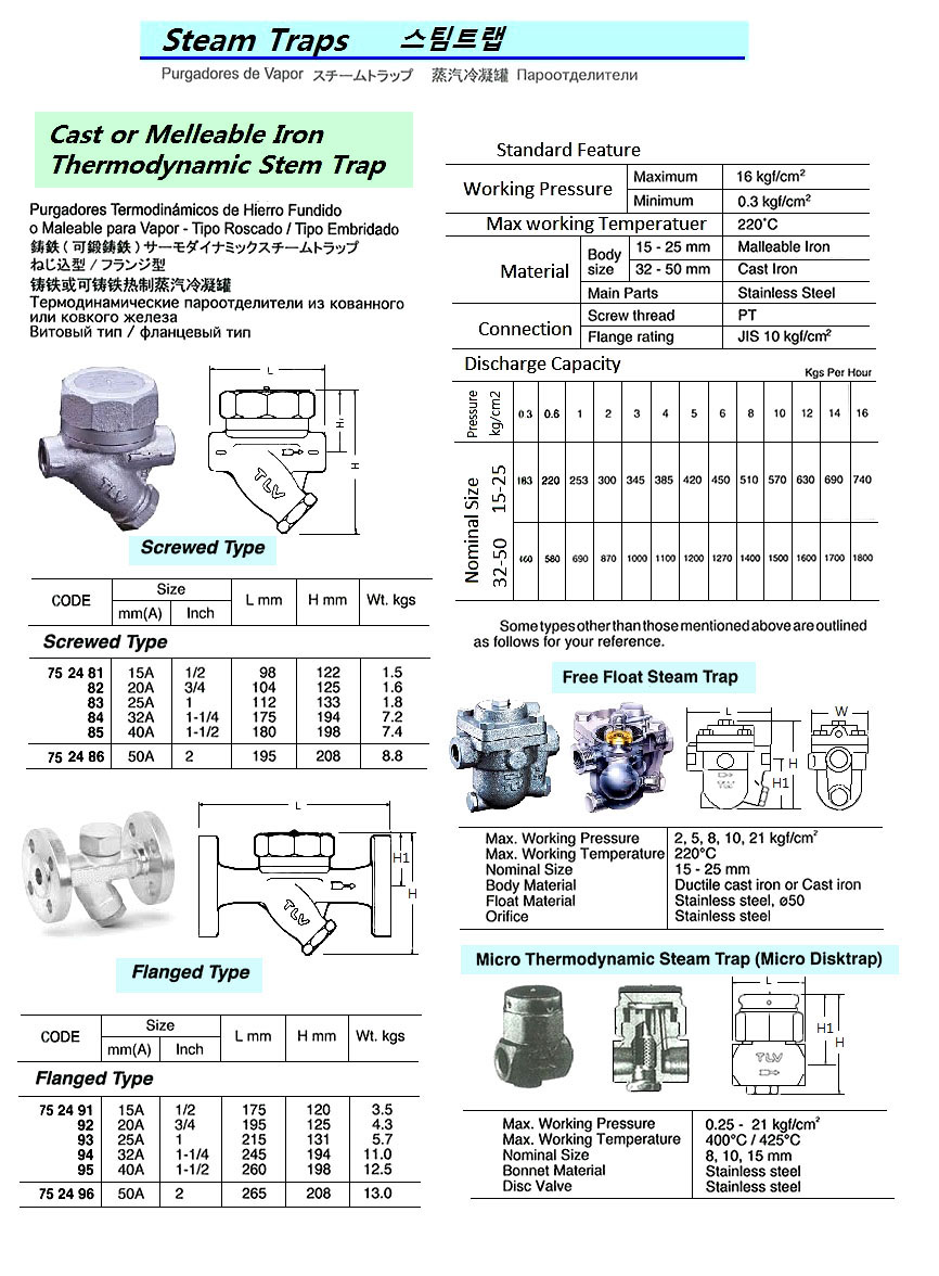 752485 CASTIRONTHERMODYNAMICSTEAMTRAP,BOTHSCREWED,40A