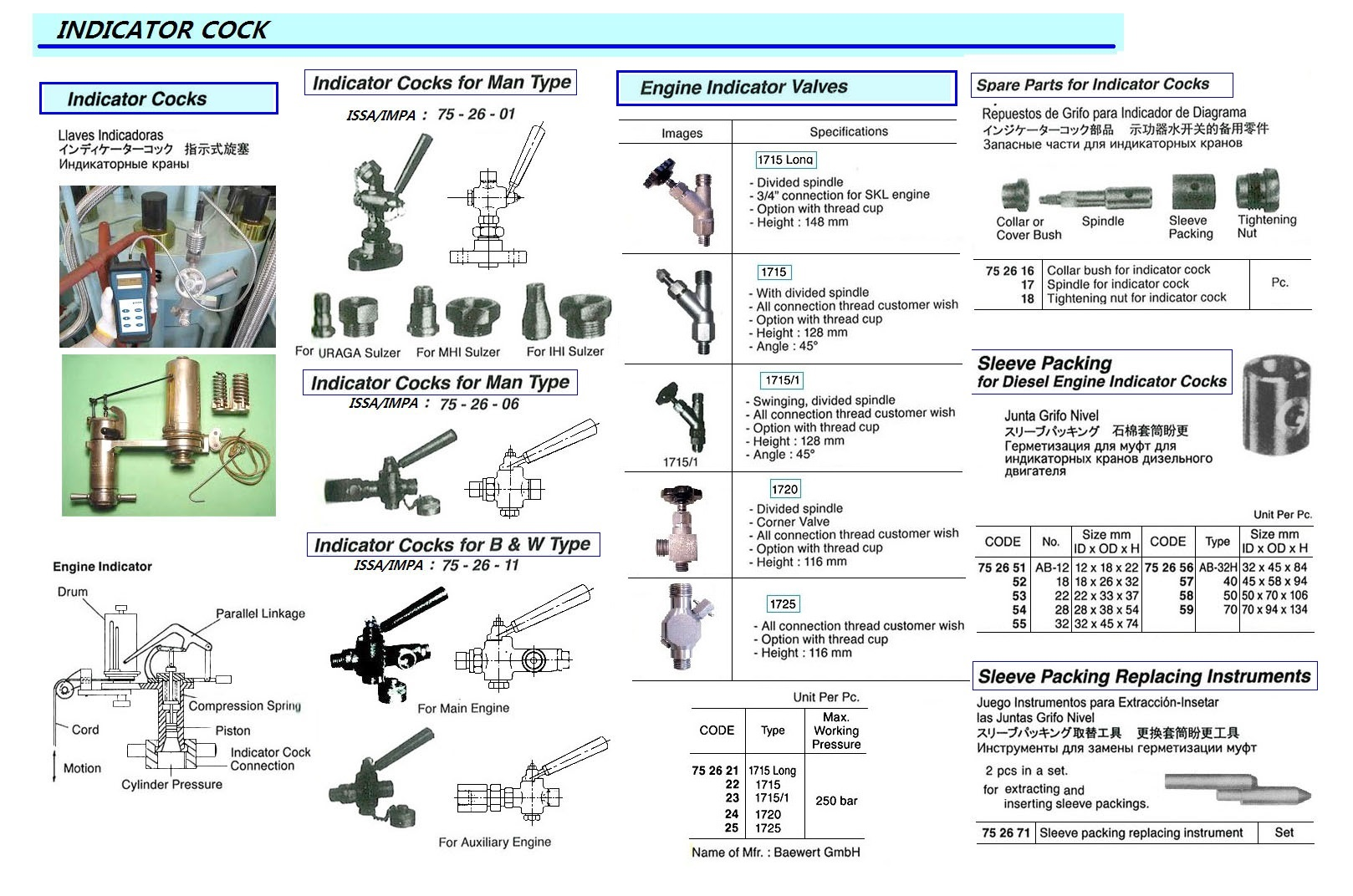 752624 ENGINEINDICATORVALVE,250BAR,TY:1720,BAEWERTGmbH