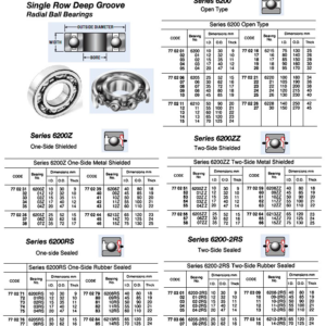 770226 BALLBEARING,SINGLEROWDEEPGROOVE,OPENTY,NO.6228