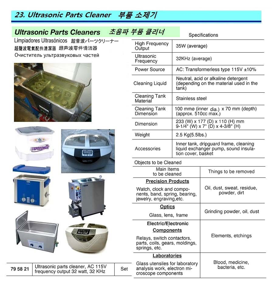 795821 ULTRASONICPARTSCLEANERAC115V,FREQ.OUTPUT32WATT,32KHZ