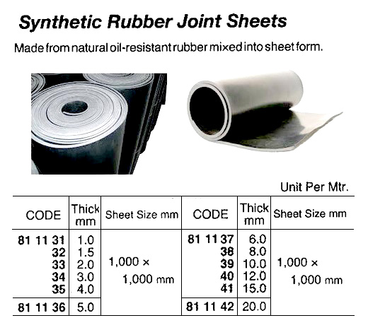 811131 SYNTHETICRUBBERJOINTSHEET,1.0x1000x1000MM