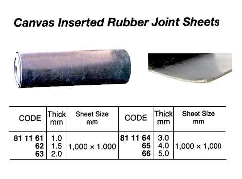 811165 CANVASINSERTIONRUBBERJOINTSHEET,4.0x1000x1000MM