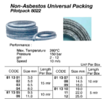 811312 NON-ASBESTOSUNIVERSALPACKING,PILOTPACK8022,25MMx5MTR