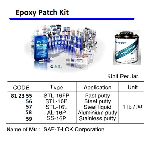 812357 EPOXYPATCHKIT,STEELLIQUID,STL-16L,1LB,SAF-T-LOKCO.
