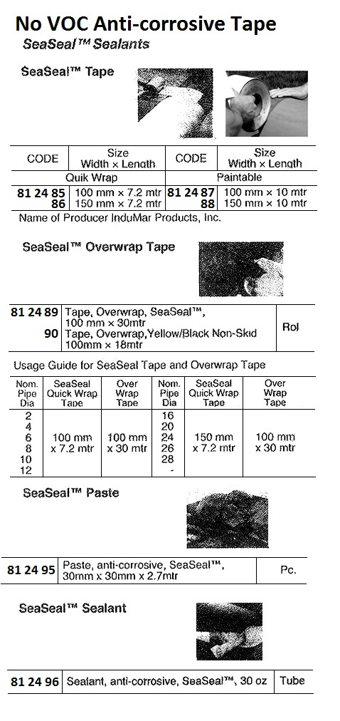 812487 NOVOCANTI-CORROSIVETAPE,SEASEL,PAINTABLE,100MMx10MTR,InduMar