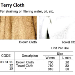 813112 TERRYCLOTH,TOWELCLOTH,760MMx33MTR