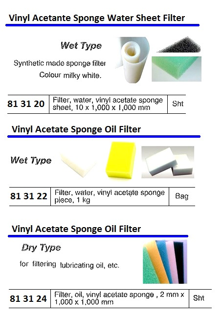 813124 VINYLACETATESPONGEOILFILTER,2x1000x1000MM