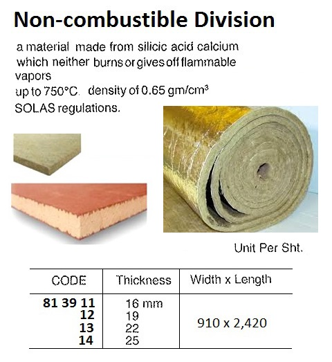 813914 NON-COMBUSTIBLEDIVISION,25x910x2420MM