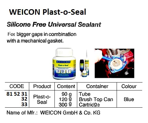 815232 WEICONPLAST-O-SEAL,BLUE,BRUSHTOPCAN,120GRM