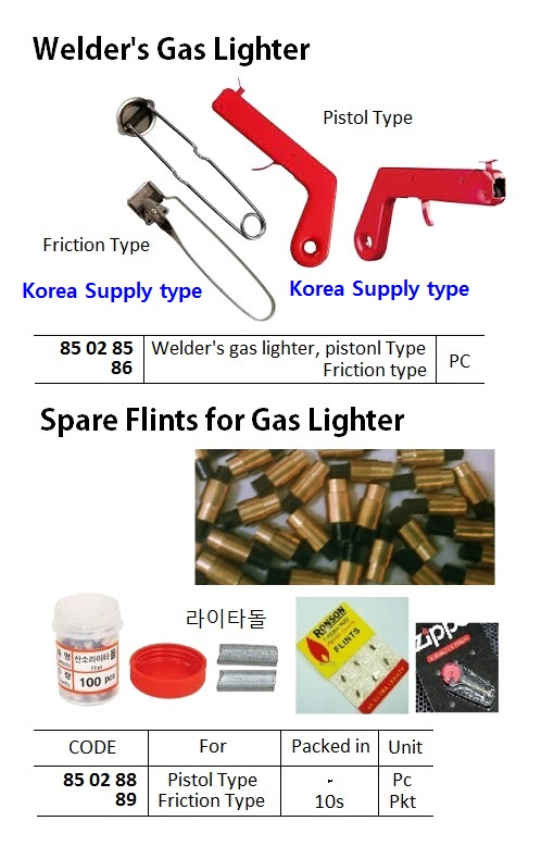 850286 WELDERS'GASLIGHTER,FRICTIONTYPE