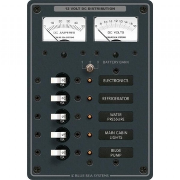 Blue Sea Systems DC 5 Pozisyonlu Sigorta Paneli - 12V DC