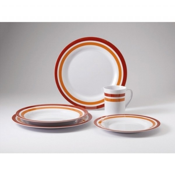 Gimex Promo-Line Red Rings 16 Parça Melamin Yemek Takımı