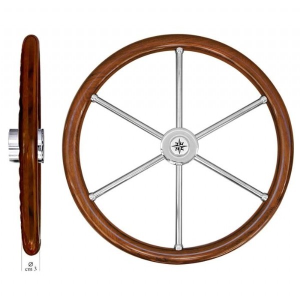 Savoretti T6N Modern Teak Dümen Simidi